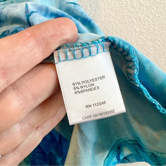 Sami & Jo Womens L Blue Floral Cowl Neck Sleeveless Top Fairy Whimsigoth Y2K - Picture 5 of 9